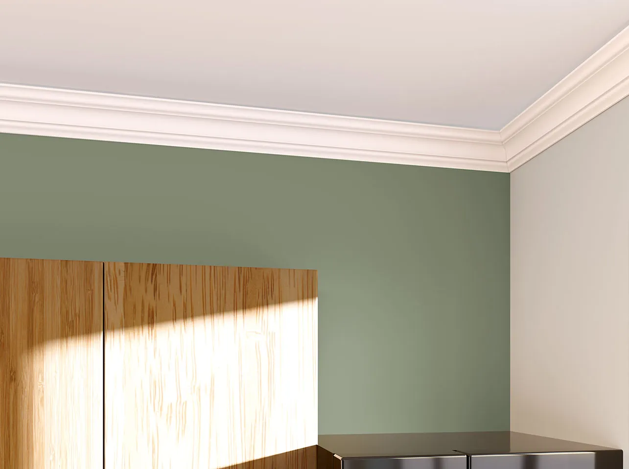 Moldura modelo UPSOLU UP230 para Teto ou Parede em poliestireno, aplicada com cola, resistente à humidade