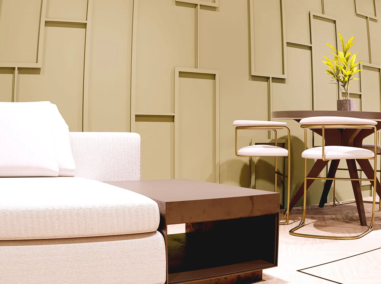 Moldura para Teto ou Parede modelo UPSOLU UP236 em poliestireno, resistente à humidade, aplicada com cola; Luz Indirecta