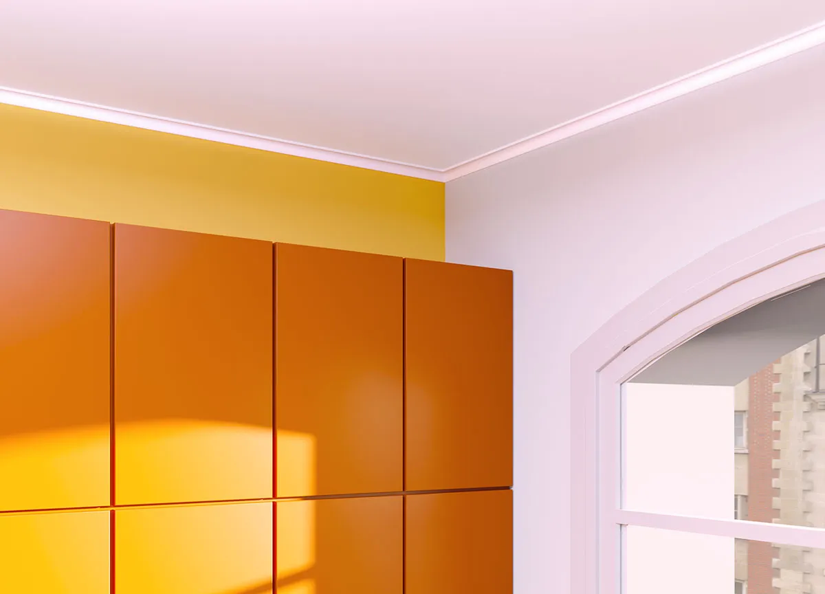 Perfil Roda Tetos em poliestireno para Teto ou Parede UP24 resistente à humidade e aplicado com cola